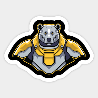 Bear Cyborg Illustration Sticker